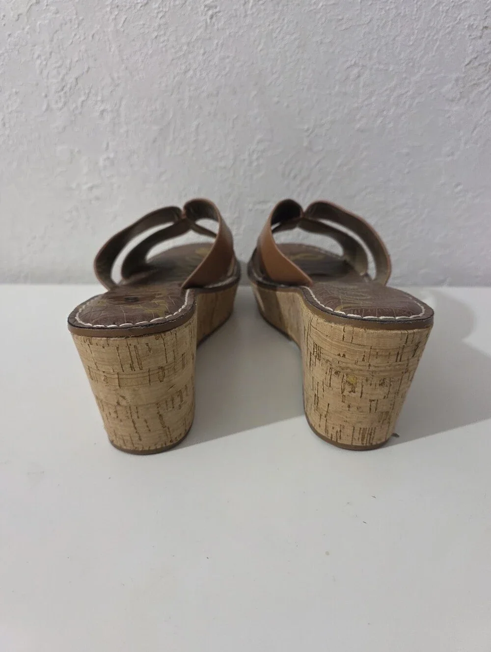 Sam Edelman Remini Brown Wedge Platform Leather Strap Sandals Womens Size 8
